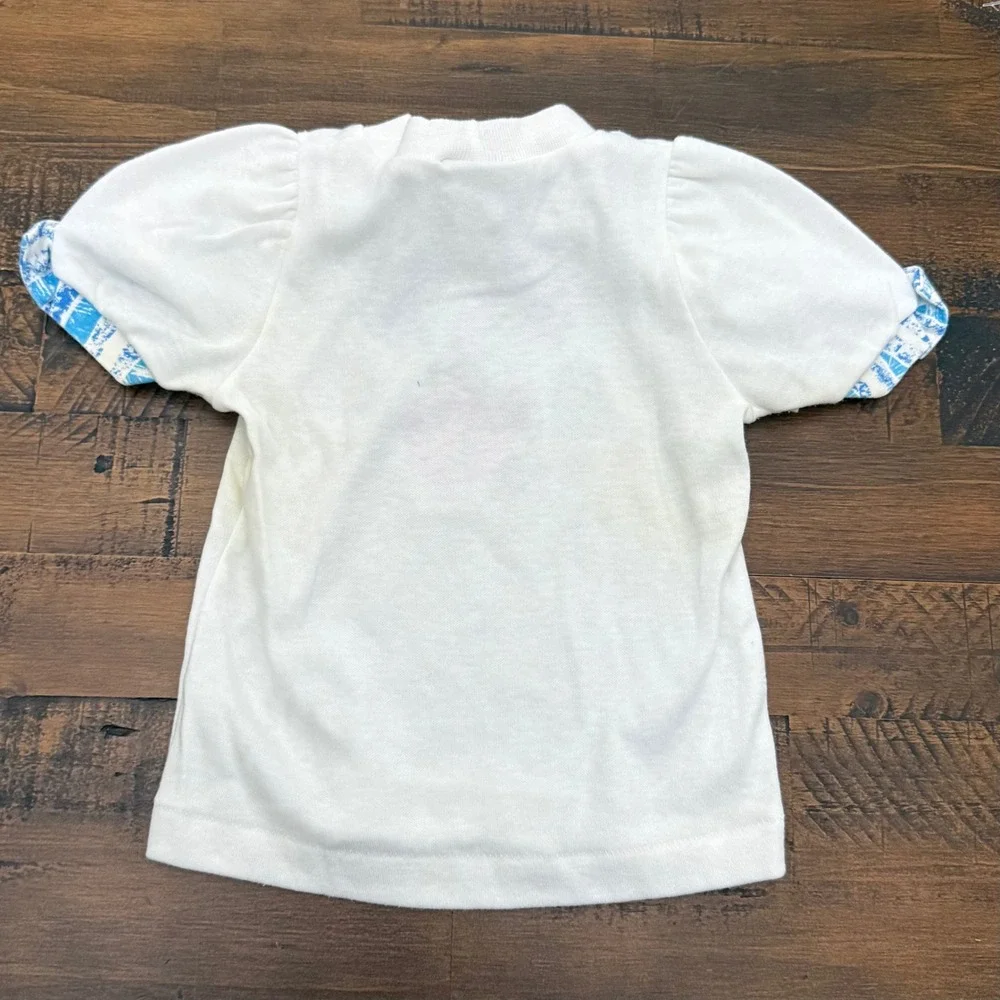 VTG RARE OshKosh B'Gosh Miss Fishy Graphic T-Shirt Baby Girl 18M Puffy Sleeve